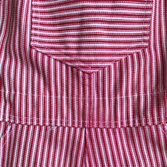 SOLD 70s red striped denim overalls flare jeans - Picture 7 of 7